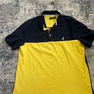 Nautica Men's Polo Shirt in Black and Yellow